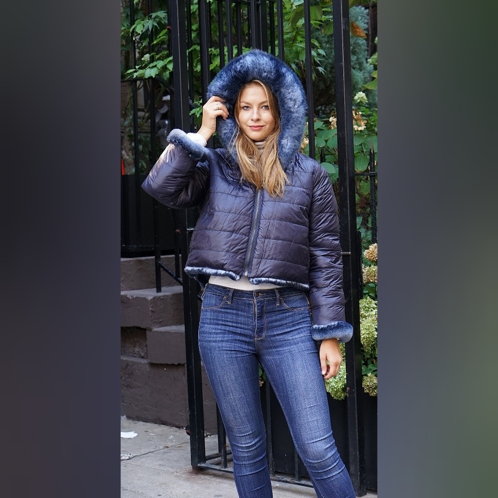 Blue Rex Rabbit Jacket Hood Reversible - Picture 8 of 8